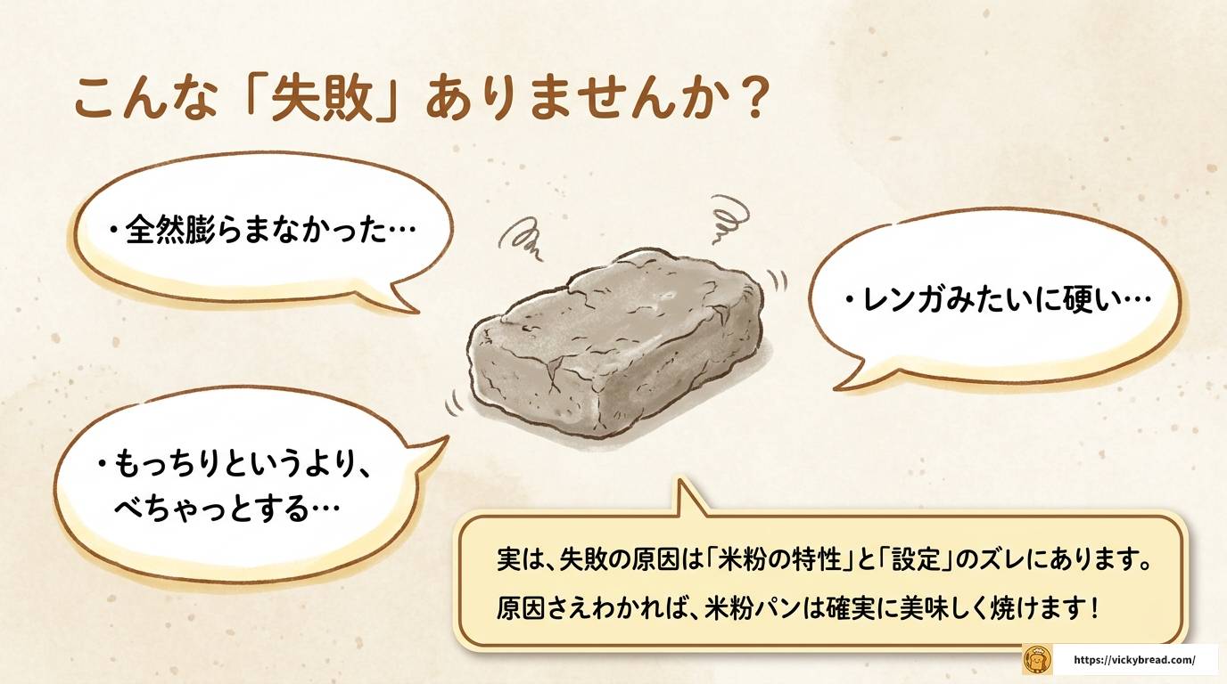 パナソニックホームベーカリーで米粉パンが失敗する原因と対策