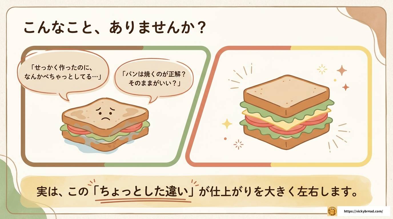 サンドイッチのパンは焼く？焼かない？迷ったときの選び方
