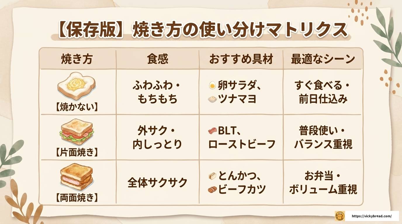 サンドイッチのパンは焼く？焼かない？迷ったときの選び方