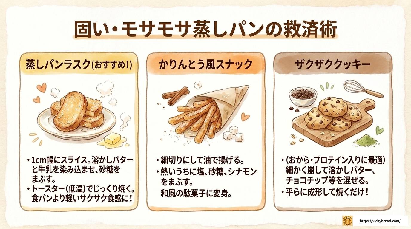 蒸しパン失敗のリメイク完全ガイド|べちゃべちゃも固いも復活