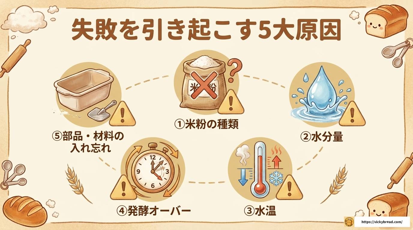 アイリスオーヤマホームベーカリー米粉パン失敗の原因と対策法