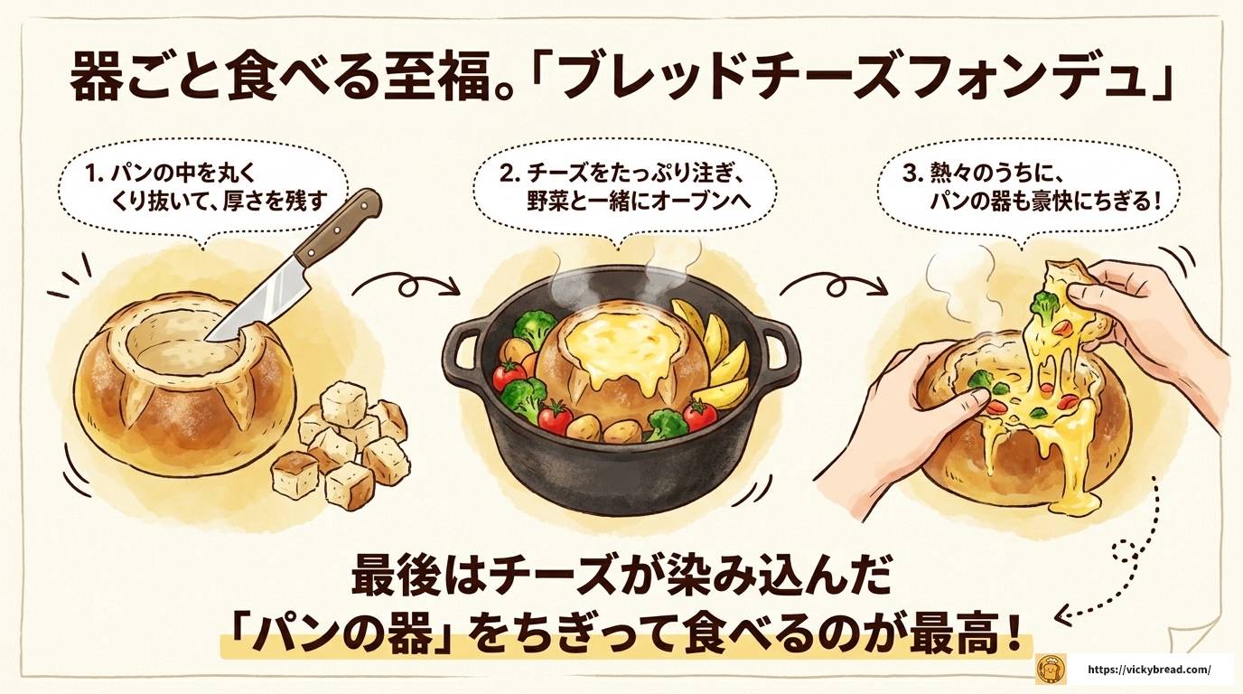 チーズフォンデュのフランスパンは焼く？そのまま？徹底解説