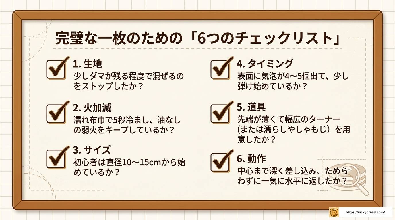 パンケーキをきれいにひっくり返すコツと失敗しない全手順