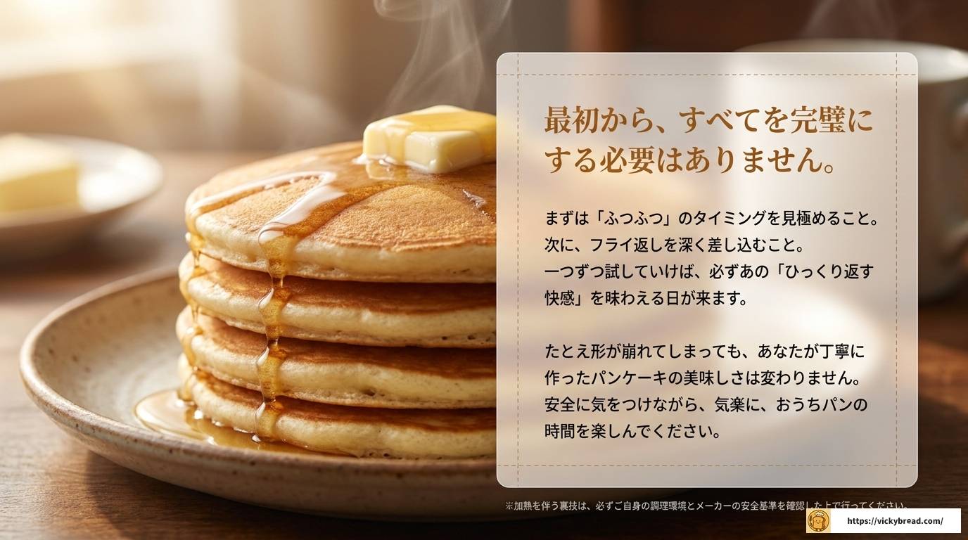 パンケーキをきれいにひっくり返すコツと失敗しない全手順