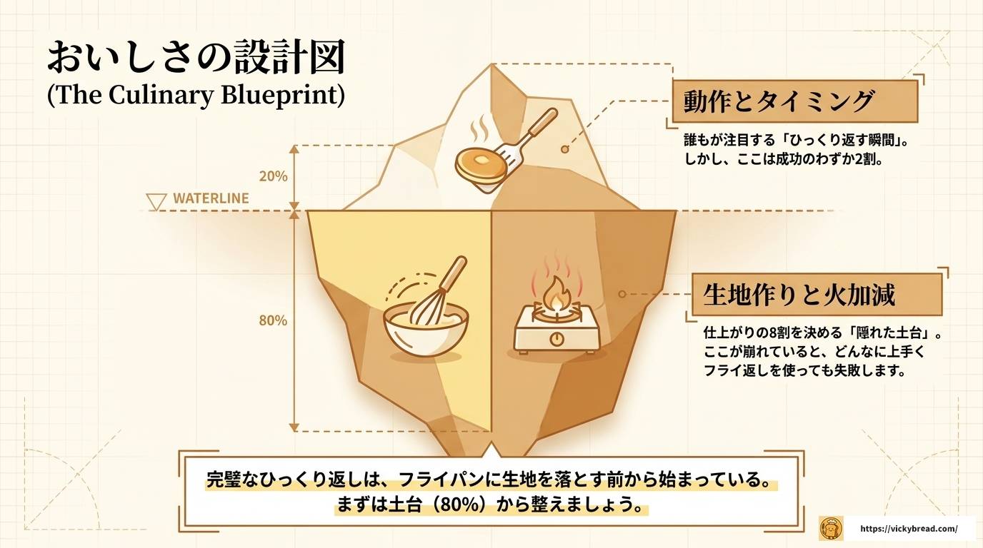 パンケーキをきれいにひっくり返すコツと失敗しない全手順