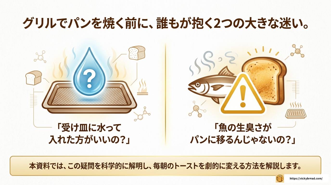 魚焼きグリルでパンを焼くとき水は必要?美味しい焼き方完全ガイド