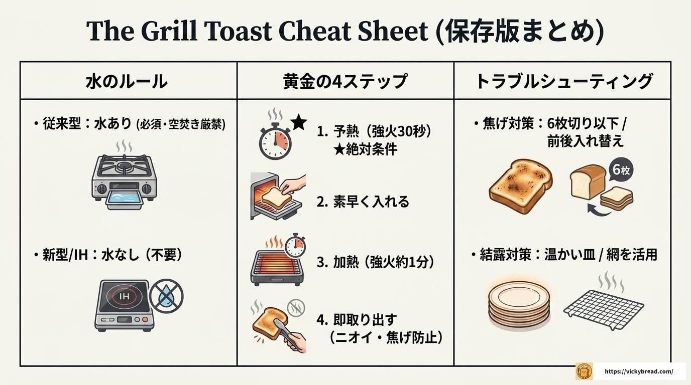 魚焼きグリルでパンを焼くとき水は必要?美味しい焼き方完全ガイド