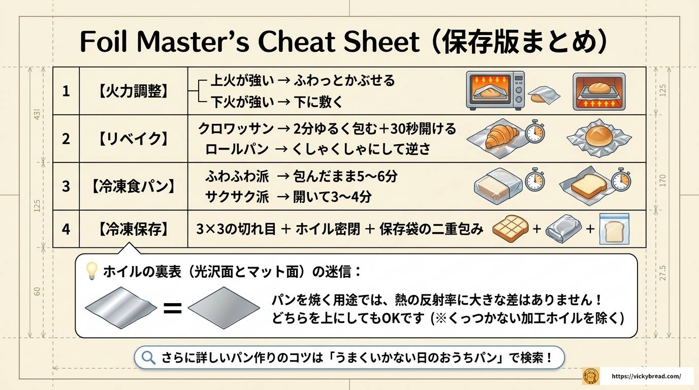 パンを焼く時のアルミホイル活用術！焦げ防止から冷凍保存まで
