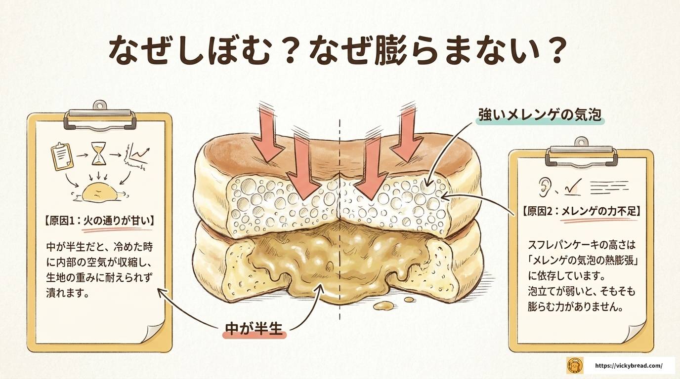 スフレパンケーキの失敗原因と完全攻略！もう失敗しない