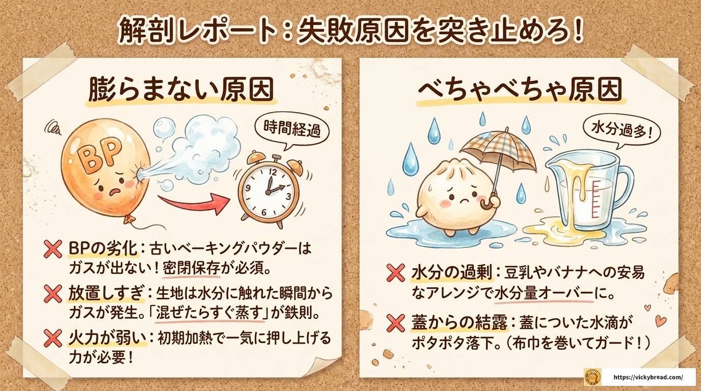 蒸しパンが失敗する原因と対策・リメイク術を完全解説