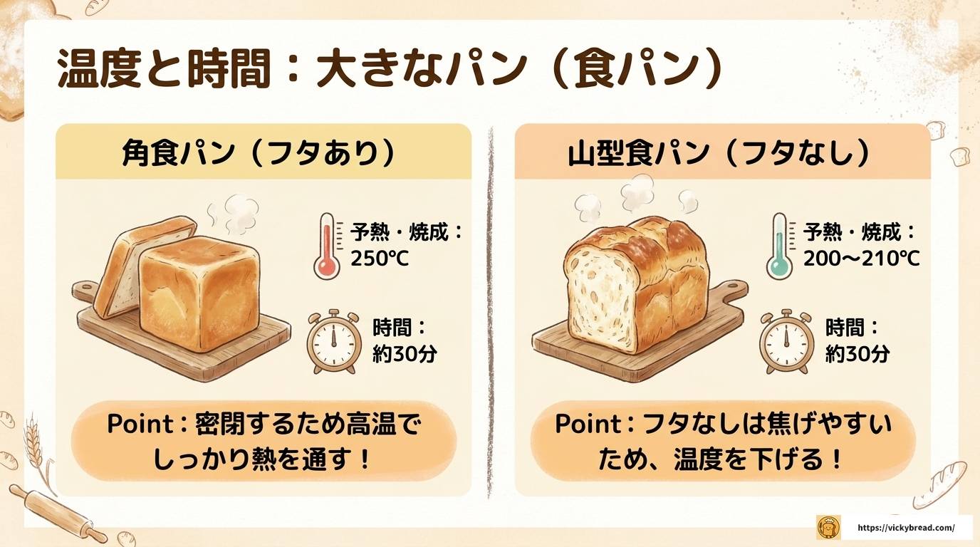 パンは何度で焼く?種類・サイズ別の温度と焼成時間の目安ガイド