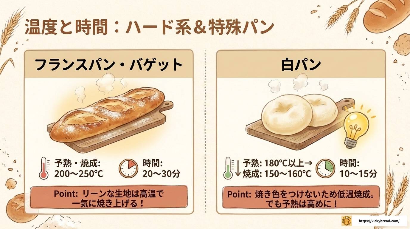 パンは何度で焼く?種類・サイズ別の温度と焼成時間の目安ガイド