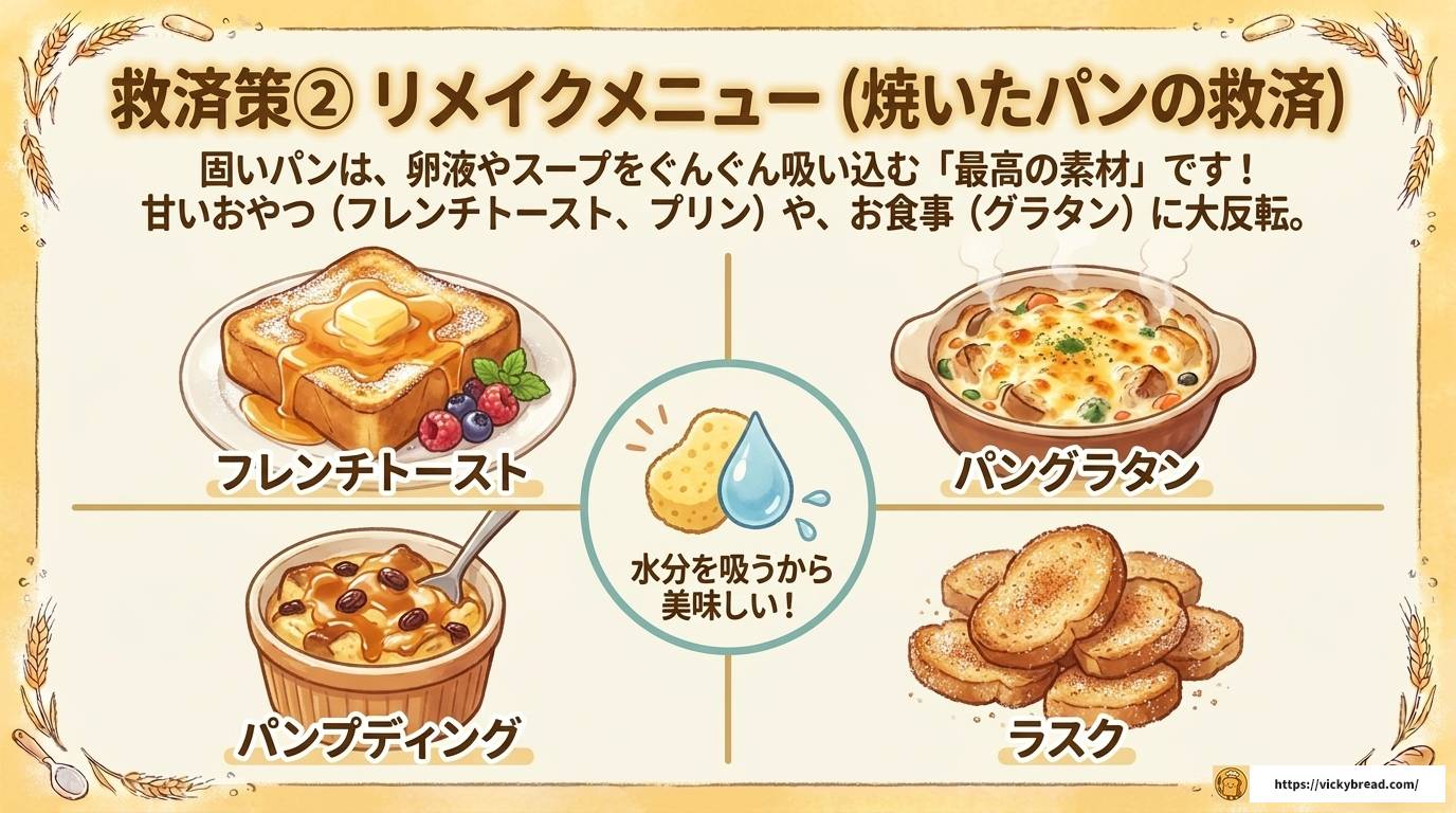 パン作りに失敗してカチカチに?原因と対処法・リメイクレシピ集