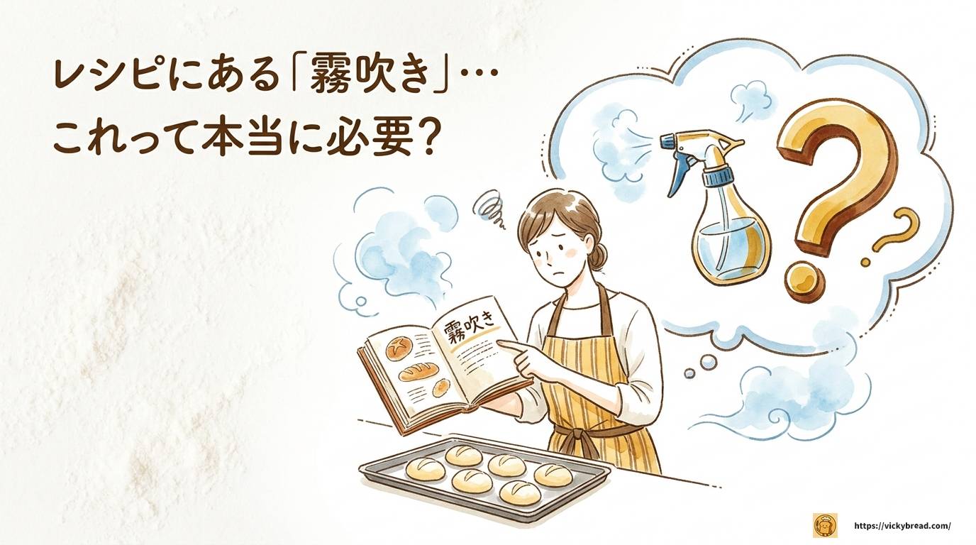 パン焼く前の霧吹きの効果とは?膨らみ・食感アップの秘訣を解説