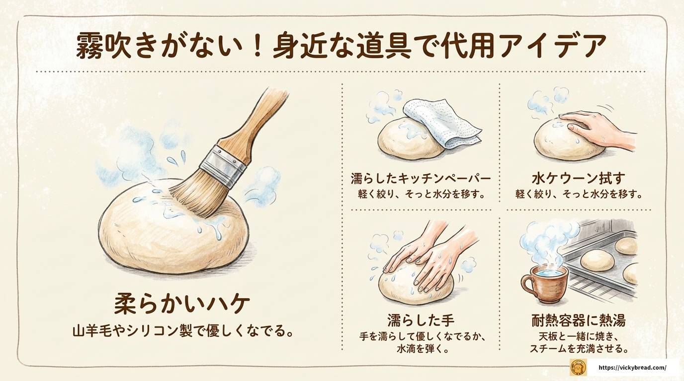 パン焼く前の霧吹きの効果とは?膨らみ・食感アップの秘訣を解説
